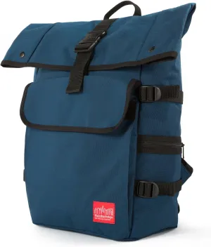 Manhattan Portage Silvercup Backpack With Roll Top Closure Spacious Main Compartment And Water Resistant Coating In 1000D Cordura (Navy)