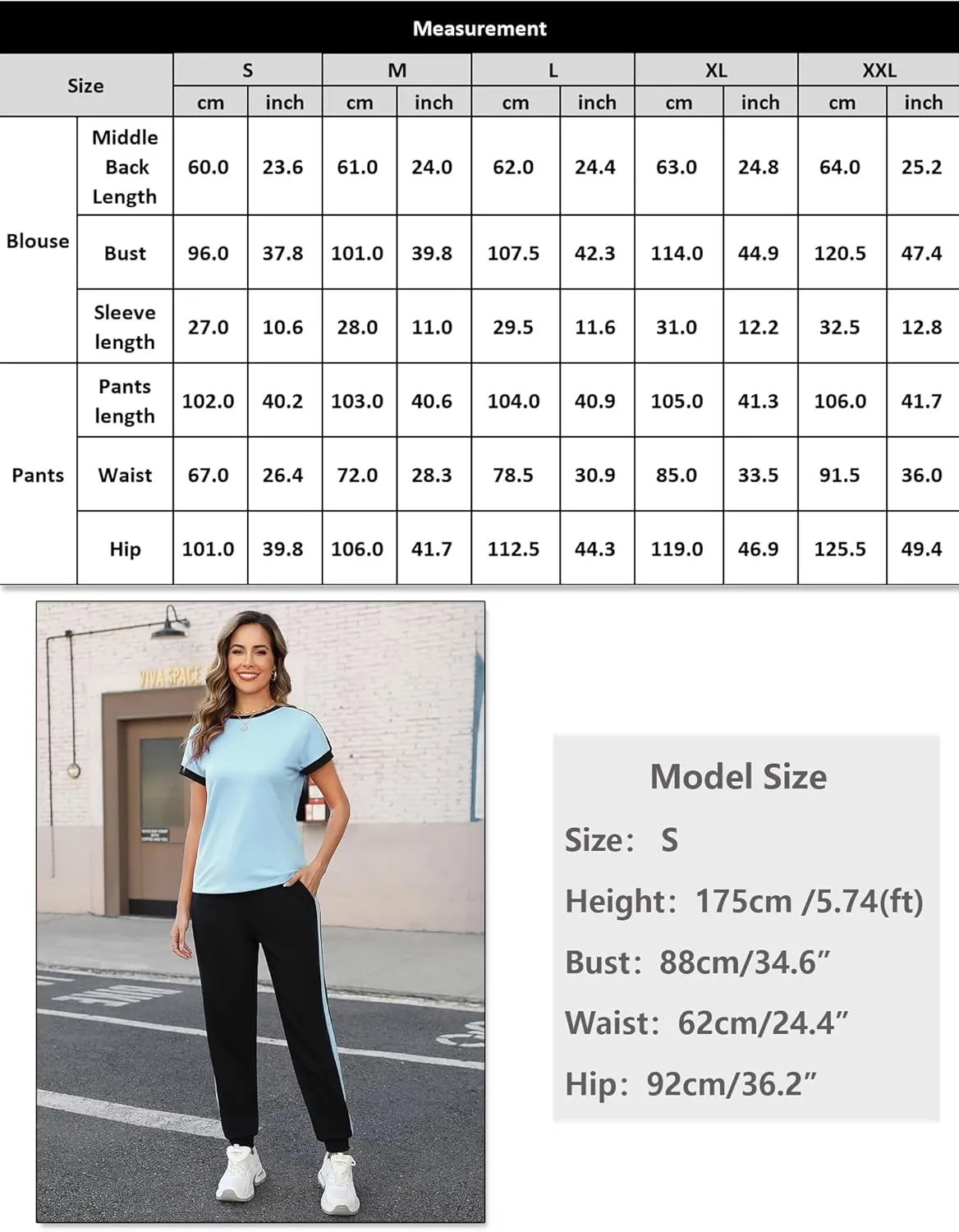 Marvmys Women Short Sleeve Tracksuit Set 2 Piece Sweat Set Outfits Color Block Jogging Suits with Pockets