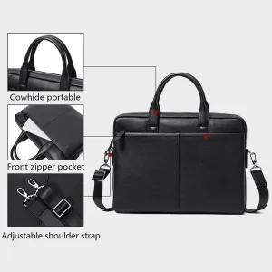 Men Genuine Leather Briefcase Convertible 15 Inch Laptop Messenger Bags Handbag Multifunctional Business Work