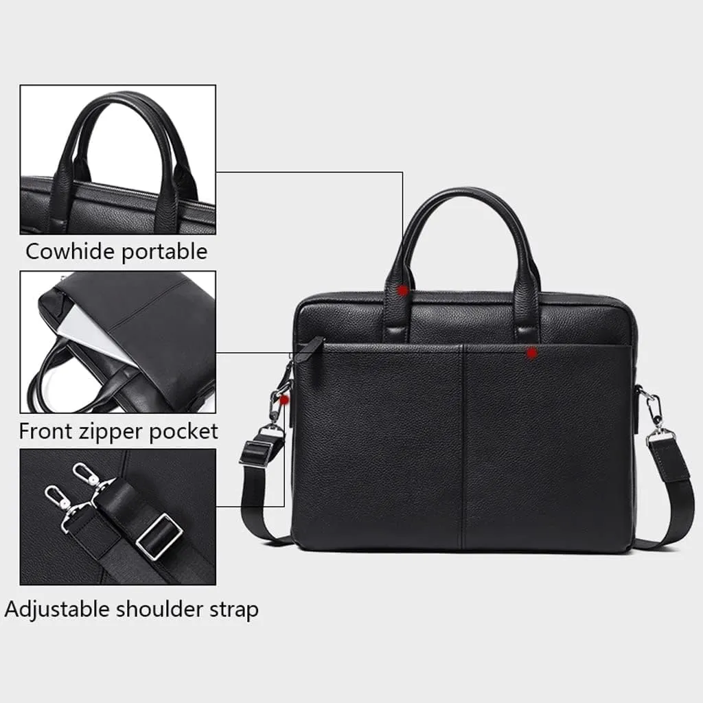 Men Genuine Leather Briefcase Convertible 15 Inch Laptop Messenger Bags Handbag Multifunctional Business Work