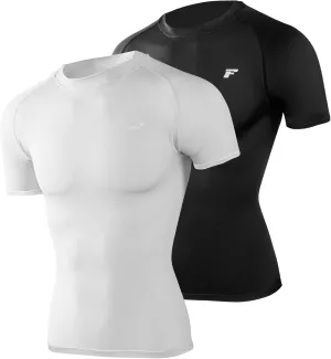 Men's Compression Quick Dry Short Shirts UPF 50  UV Sun Protection Workout Undershirts Weatherproof Rash Guard