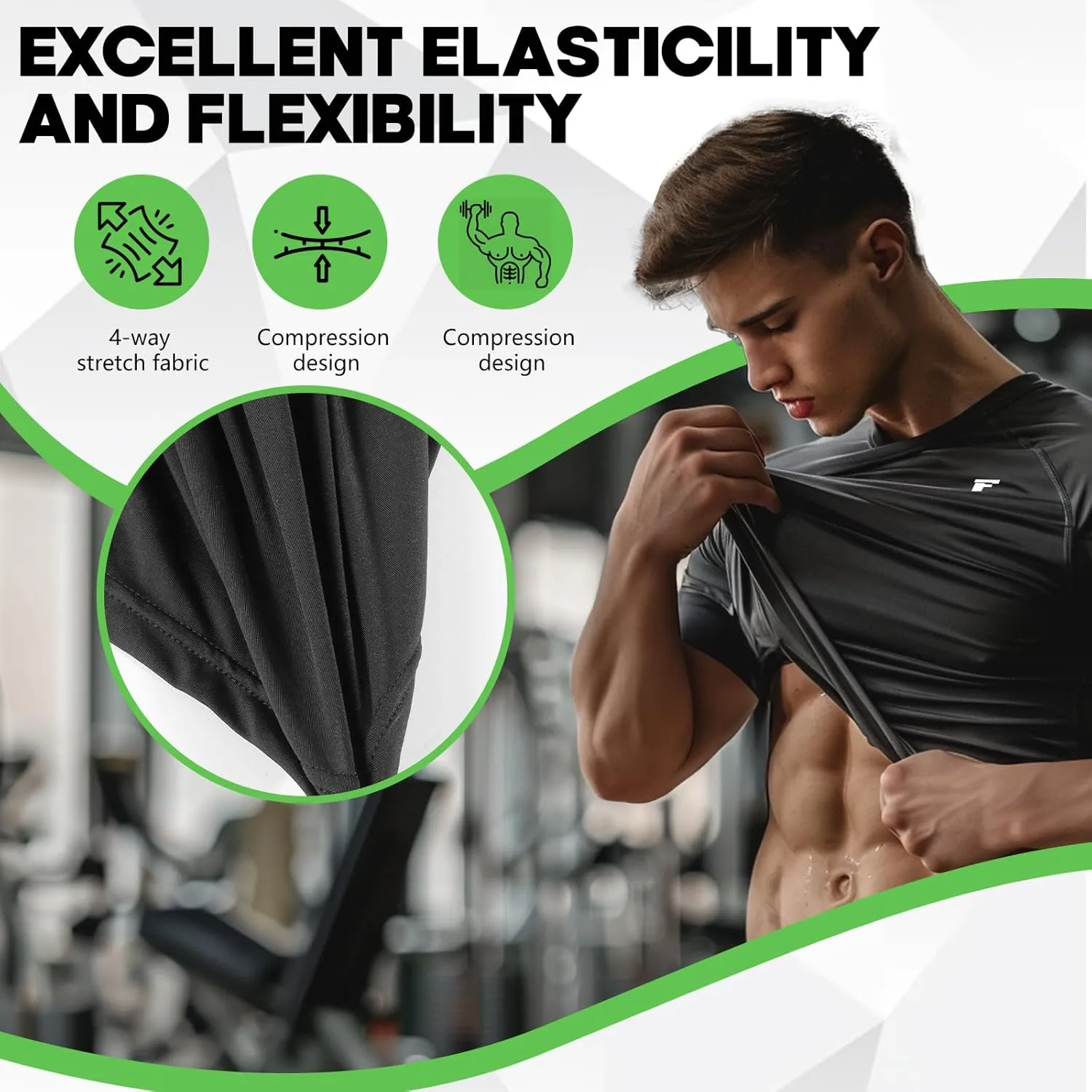 Men's Compression Quick Dry Short Shirts UPF 50  UV Sun Protection Workout Undershirts Weatherproof Rash Guard