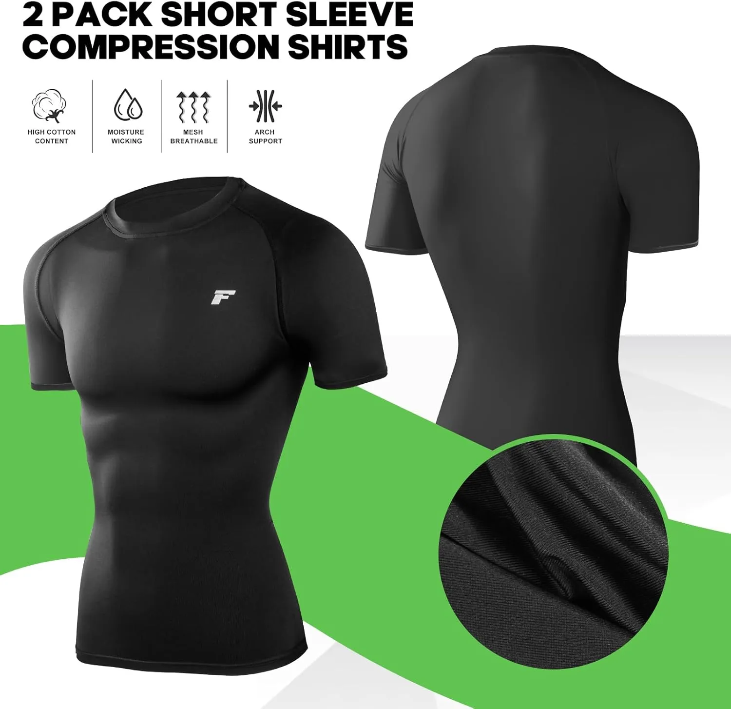 Men's Compression Quick Dry Short Shirts UPF 50  UV Sun Protection Workout Undershirts Weatherproof Rash Guard