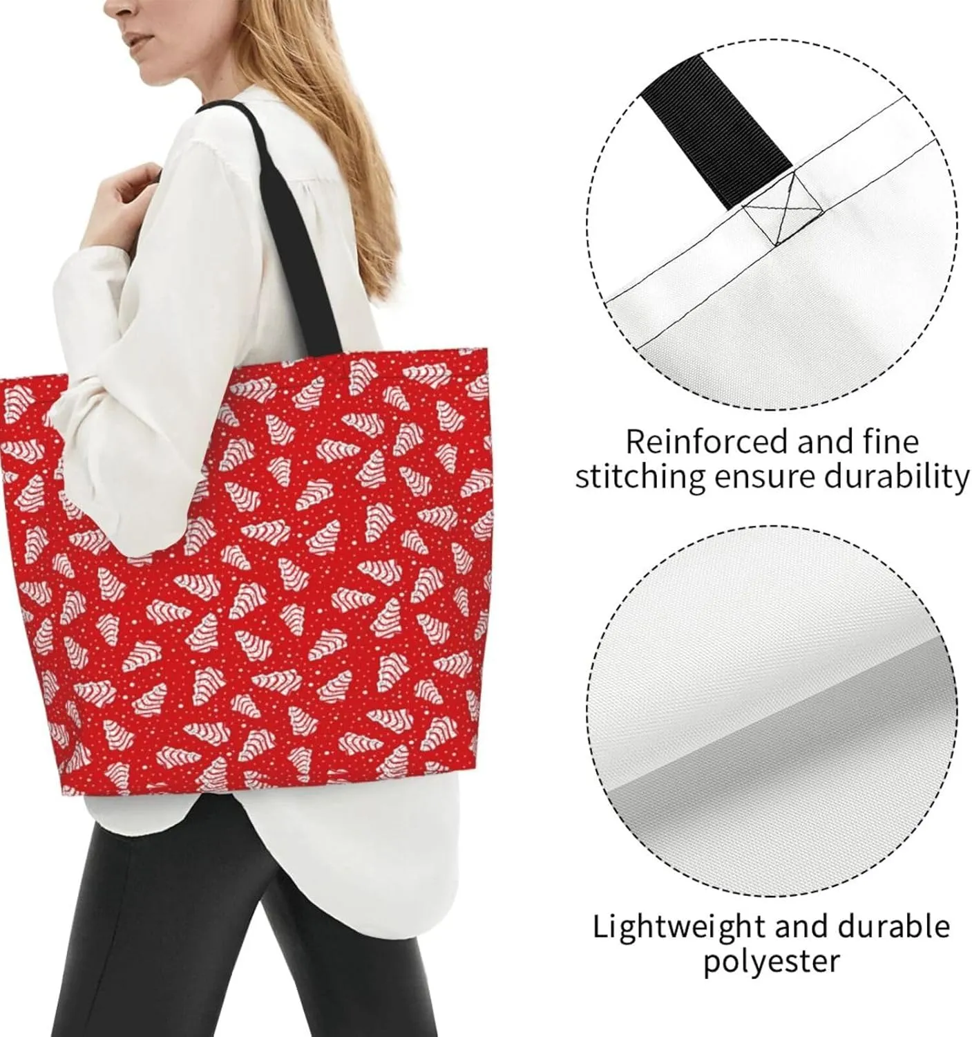 Merry Christmas Winter Tree Women's Tote Bag Large Capacity Single Shoulder Bags Handbag for Shopping Work