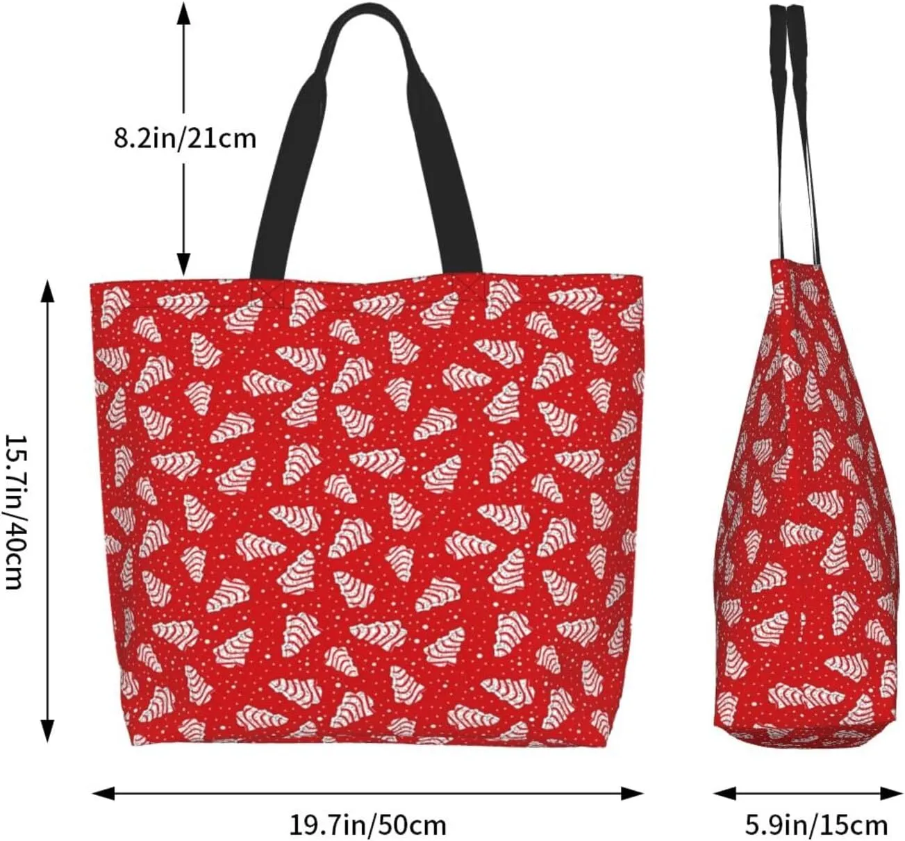 Merry Christmas Winter Tree Women's Tote Bag Large Capacity Single Shoulder Bags Handbag for Shopping Work