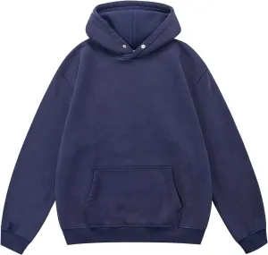 MY'S Womens Oversized Acid Wash Hoodie, Heavyweight Vintage Pullover, Fleece Cotton Sweatshirt for Couples, Unisex Streetwear