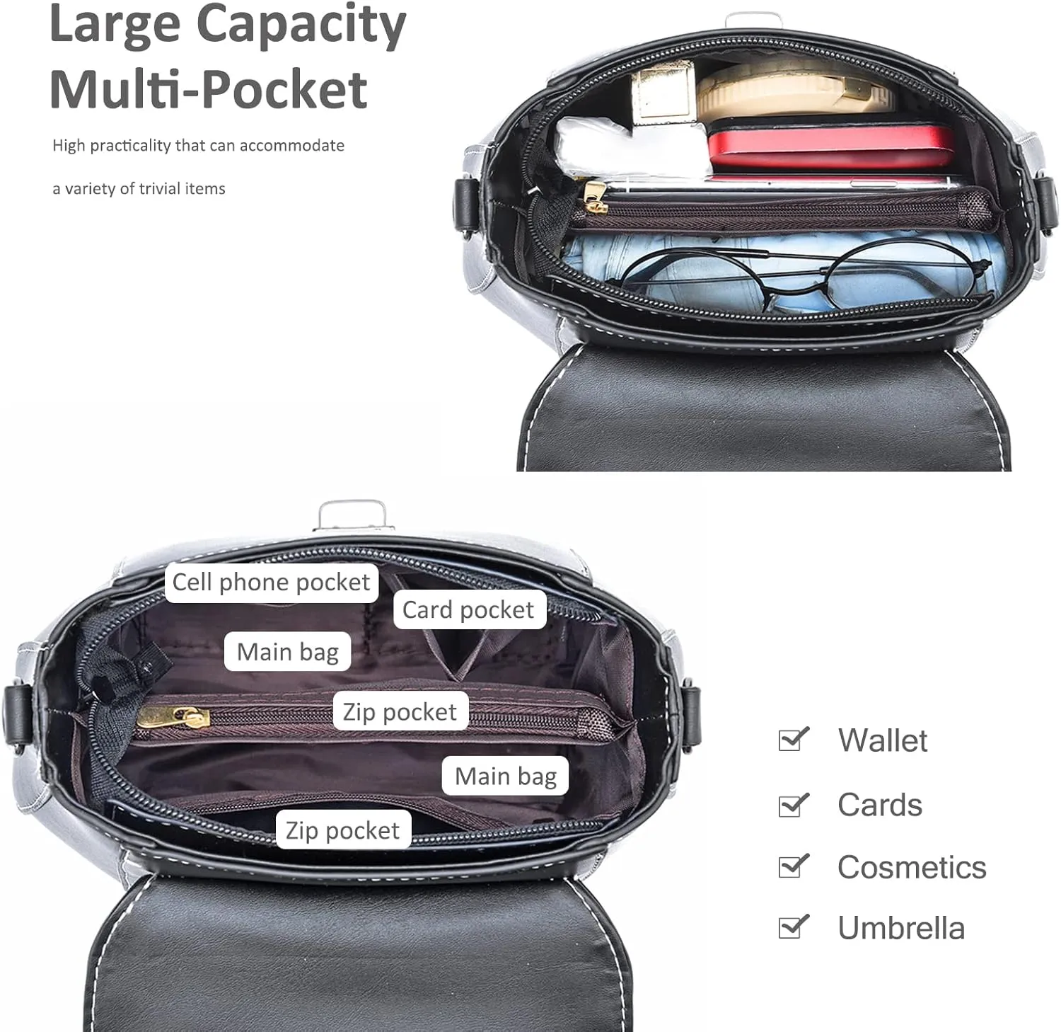 NICOLE & DORIS Small Handbags Crossbody Bag for Women Elegant Shoulder Bag PU Leather Ladies Messenger Bags Satchel Bag