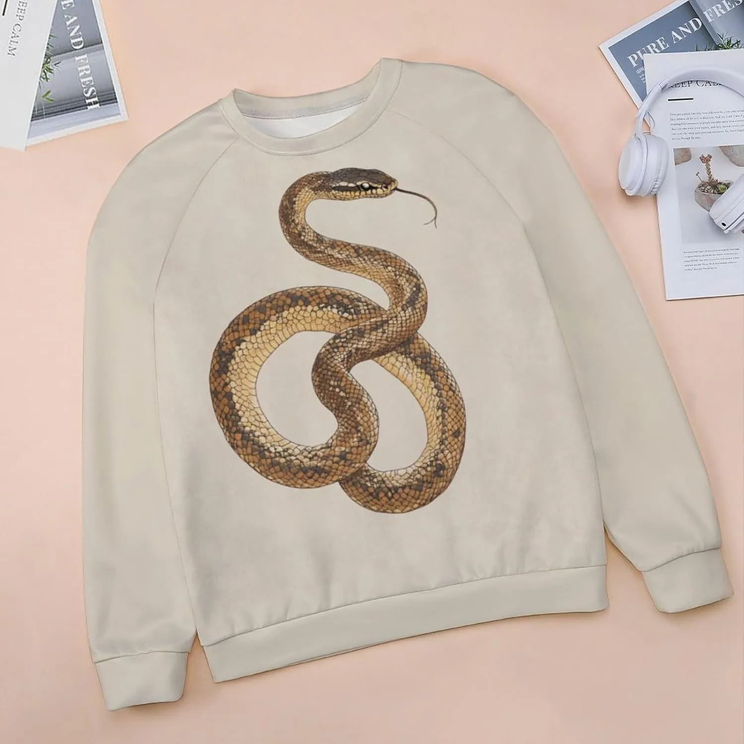 Oversized Crewneck Snake Print Sweatshirt for Women Graphic Long Sleeve Shirts Casual Pullover Trendy Tops