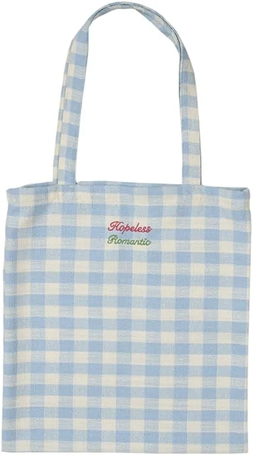 Plaid Tote Bags for Women Canvas Hobo Bags for Women Travel Tote Bag Cute Handbag Gym Bag Shoulder Bag for Work Travel