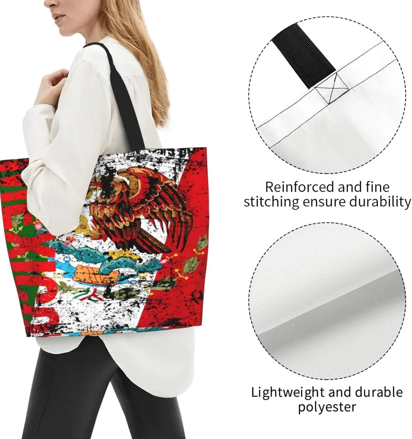 Polish Flag Poland Polska Eagle Women's Tote Bag Large Capacity Single Shoulder Bags Handbag for Shopping Work