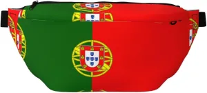 Portuguese Flag Stylish Crossbody Waist Pack - Versatile And Compact Travel Pouch For Hands-Free Storage, Black, PBYB-12185A