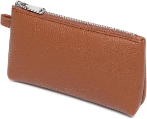 PU Leather Makeup Simple and Convenient Handbag Small Exquisite Storage Bag (Pu/Saddle Brown)