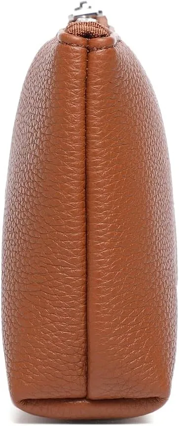 PU Leather Makeup Simple and Convenient Handbag Small Exquisite Storage Bag (Pu/Saddle Brown)