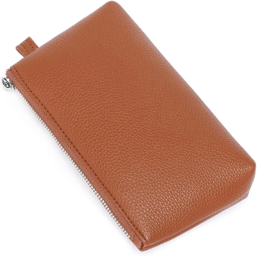 PU Leather Makeup Simple and Convenient Handbag Small Exquisite Storage Bag (Pu/Saddle Brown)
