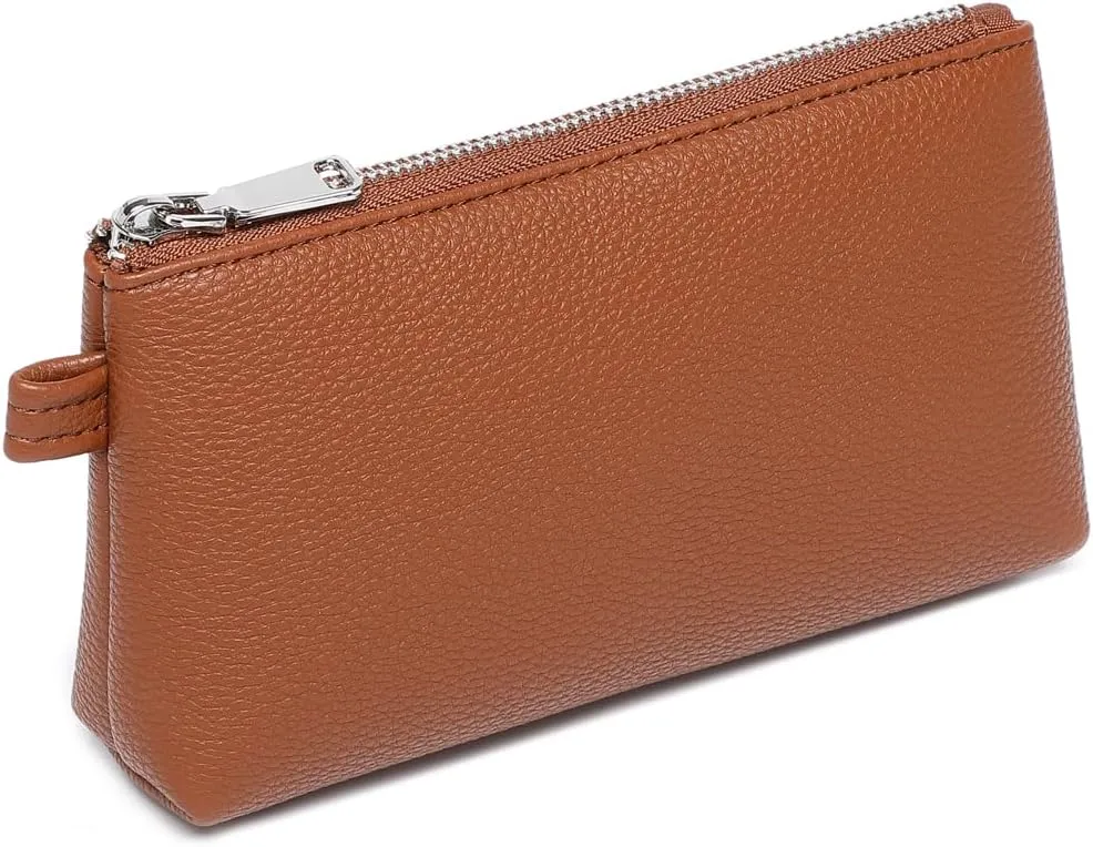 PU Leather Makeup Simple and Convenient Handbag Small Exquisite Storage Bag (Pu/Saddle Brown)