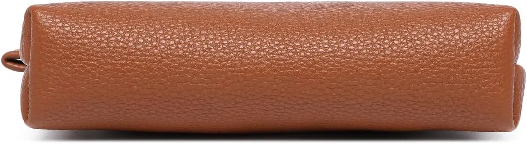 PU Leather Makeup Simple and Convenient Handbag Small Exquisite Storage Bag (Pu/Saddle Brown)