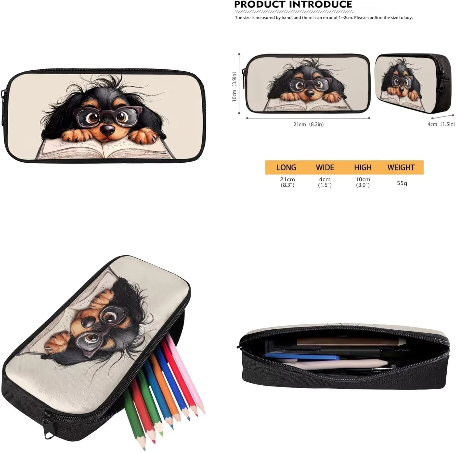 Puppy Kids Backpacks for Girls Boys Book Bags Large Lightweight 17 inch 4 Pcs Book Bag with Two Compartments Set Convenient Enhancing Learning Experience Suit Elementary Middle School