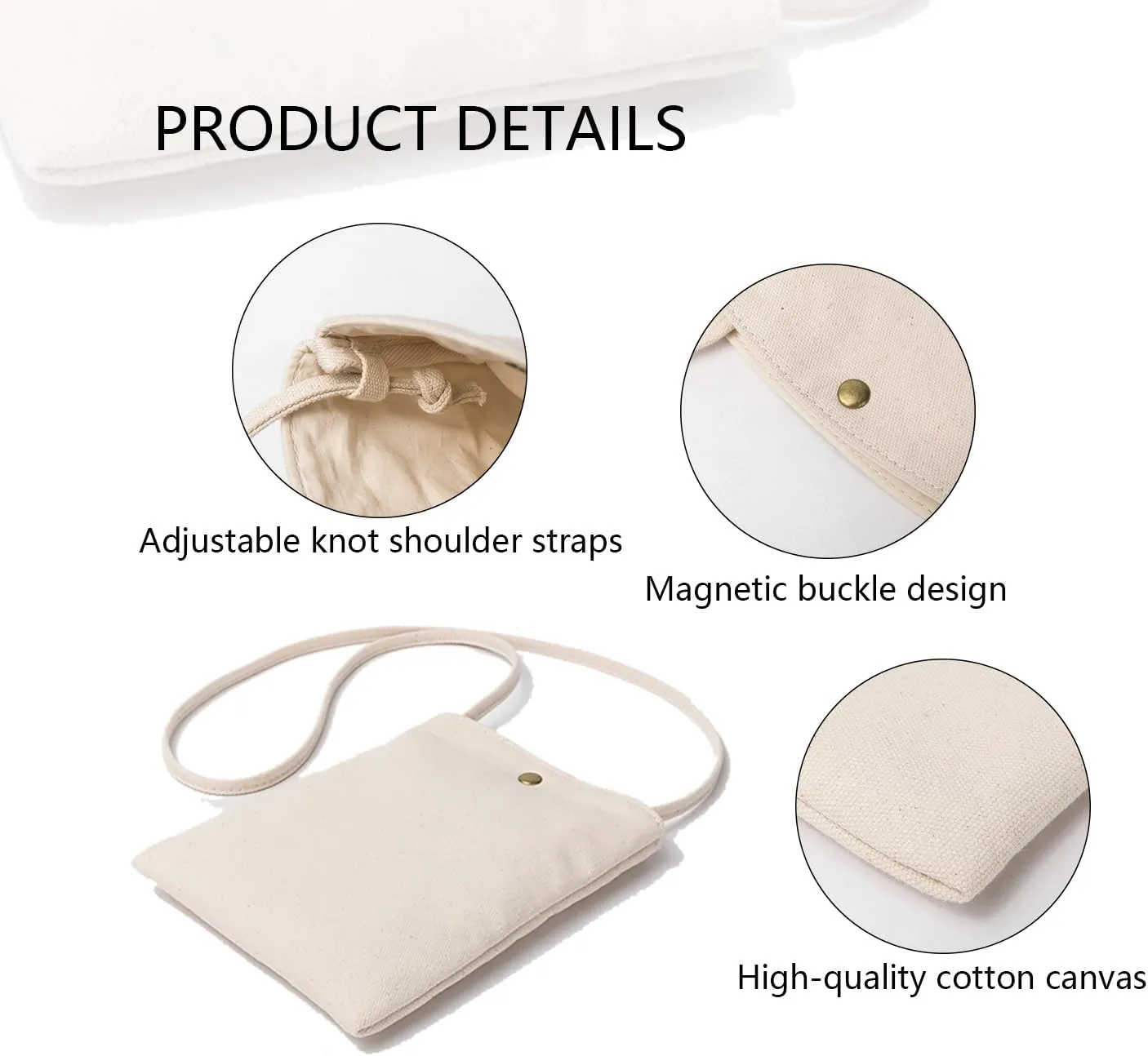 Pure Nylon Mobile Phone Bag Mini Cloth Bag ins Style Japanese Simple and Versatile Messenger Small Square Bag