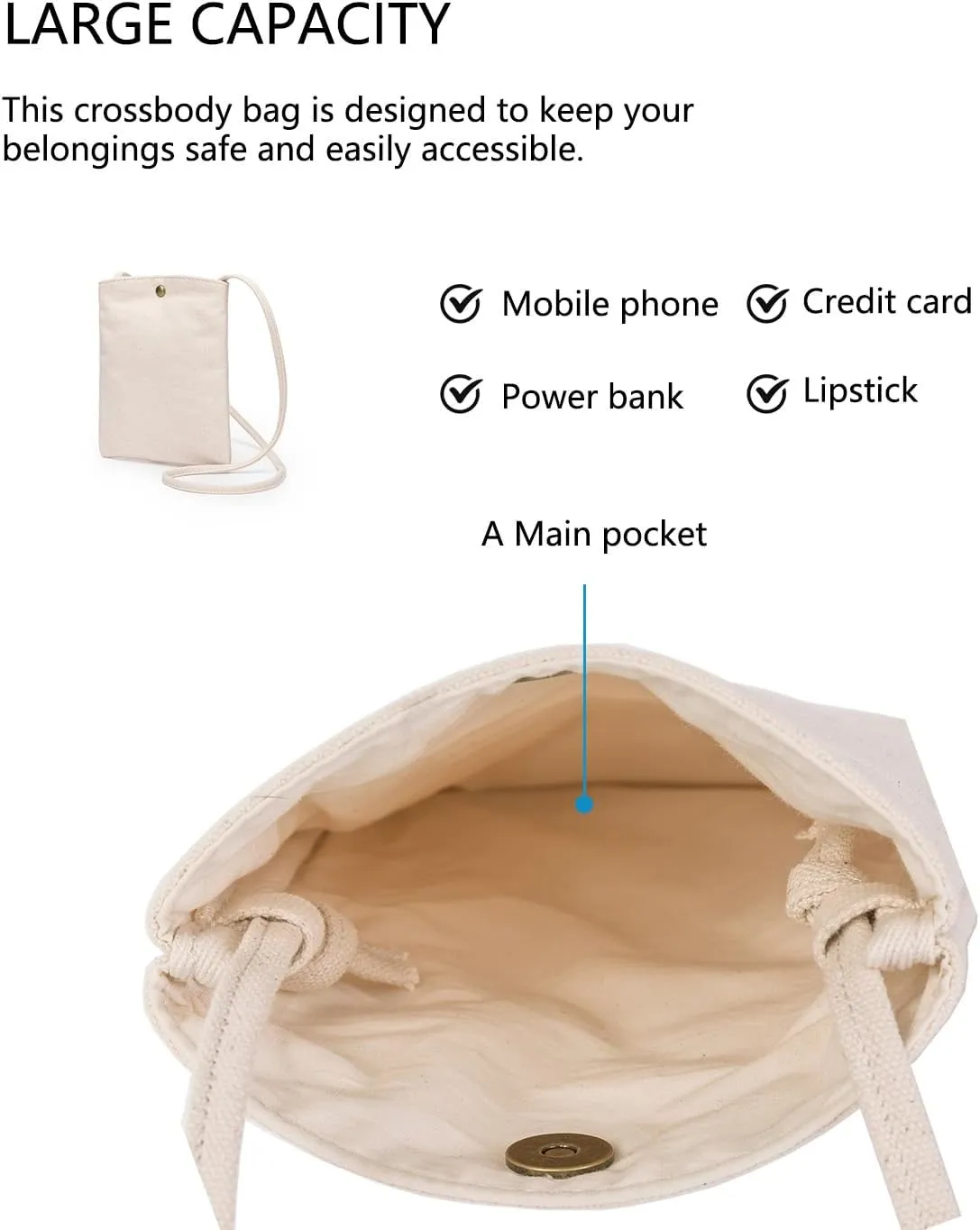 Pure Nylon Mobile Phone Bag Mini Cloth Bag ins Style Japanese Simple and Versatile Messenger Small Square Bag