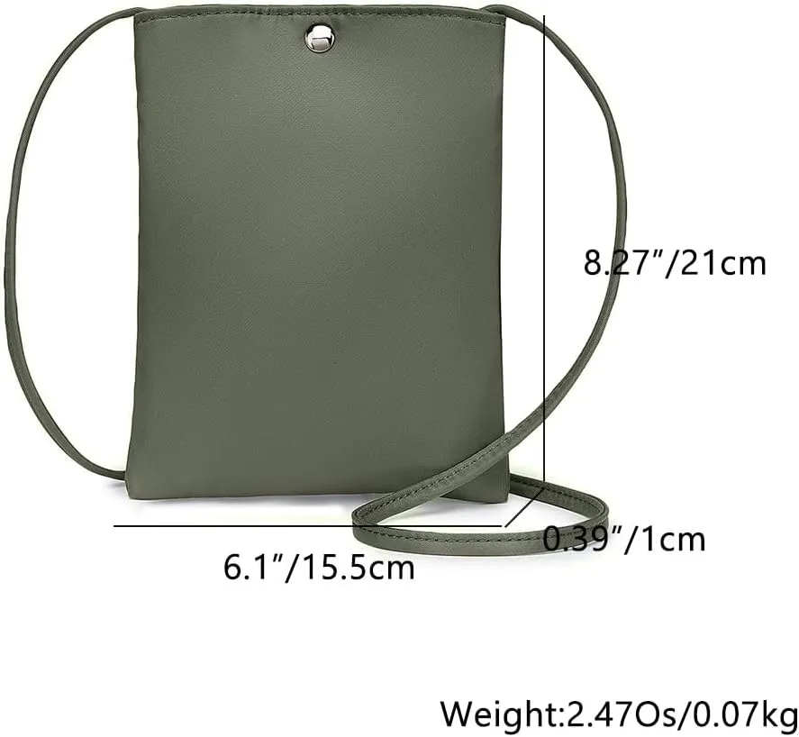 Pure Nylon Mobile Phone Bag Mini Cloth Bag ins Style Japanese Simple and Versatile Messenger Small Square Bag