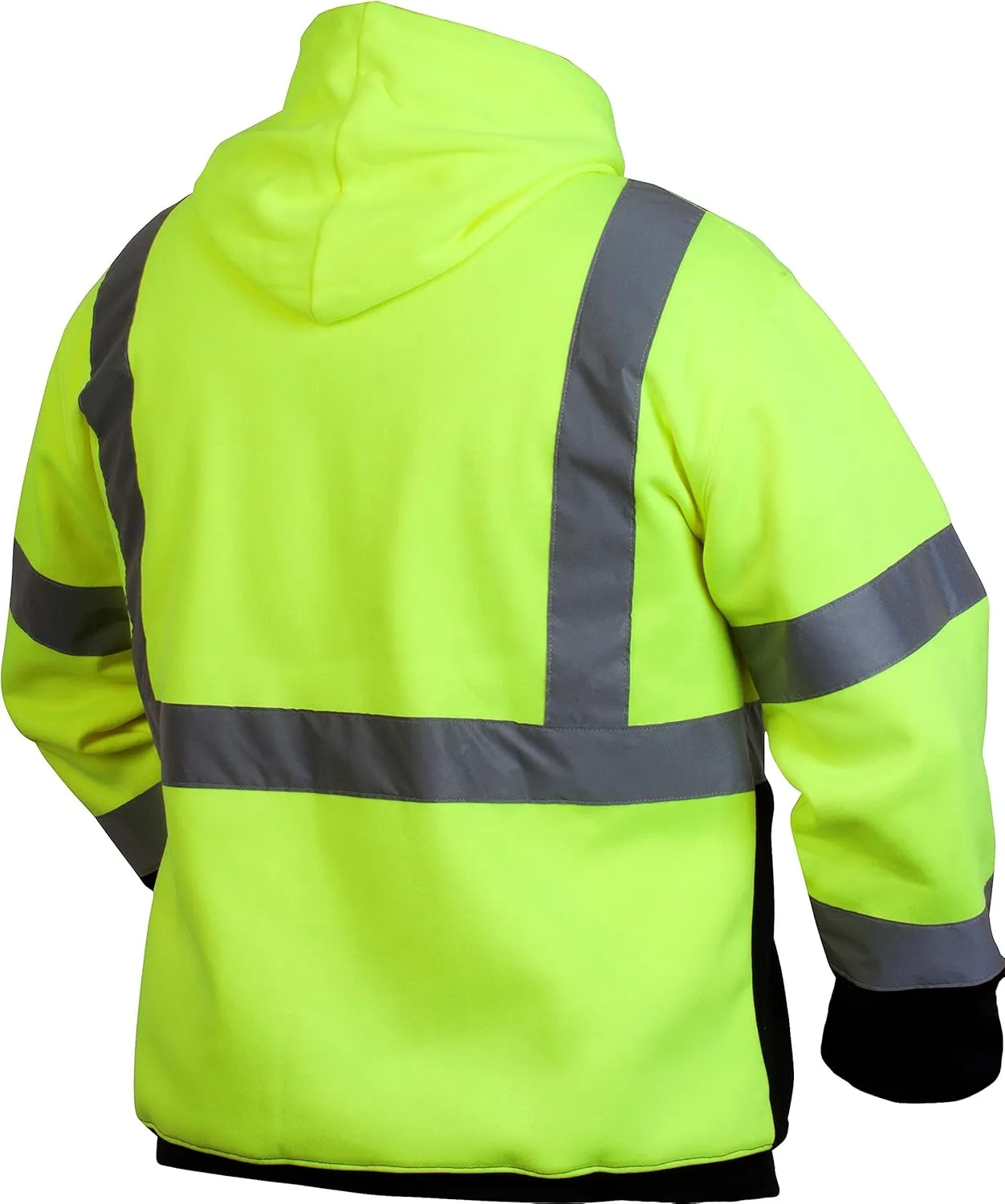 Pyramex Safety Pullover Sweatshirt With Black Bottom Hi Vis Lime,Extra Large