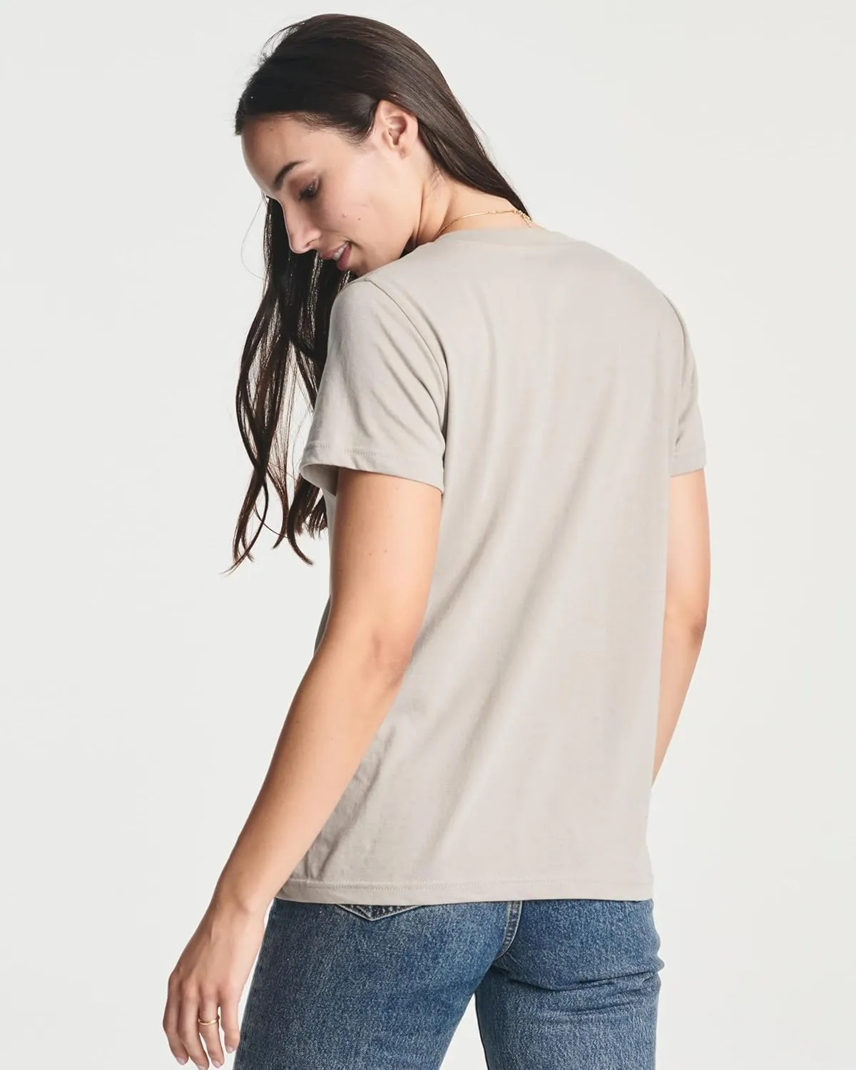 Real Essentials 4 Pack: Women's Classic-Fit Cotton Short-Sleeve V-Neck T-Shirt (Available in Plus Size)