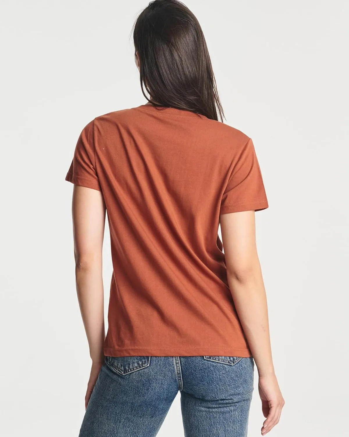 Real Essentials 4 Pack: Women's Classic-Fit Cotton Short-Sleeve V-Neck T-Shirt (Available in Plus Size)