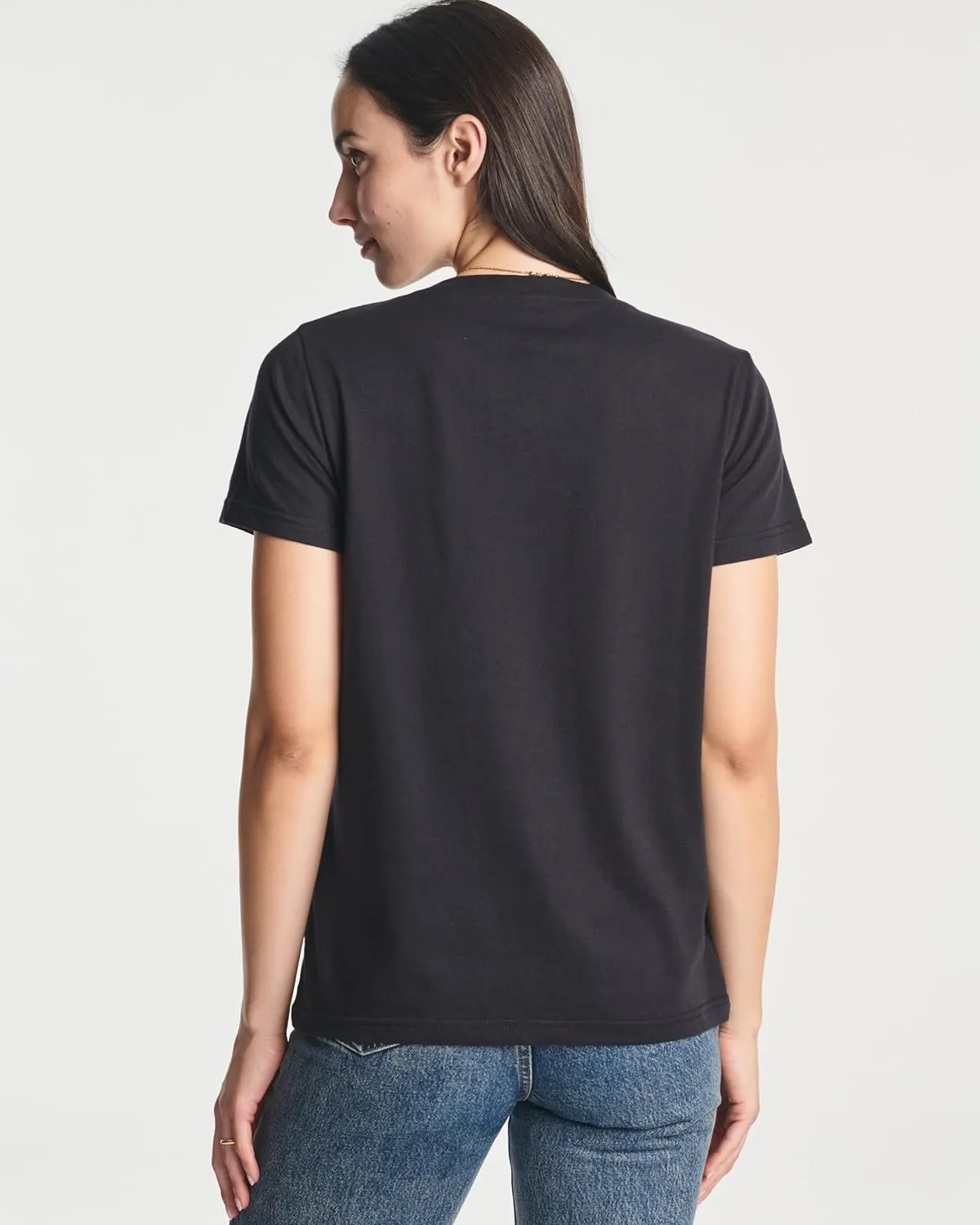 Real Essentials 4 Pack: Women's Classic-Fit Cotton Short-Sleeve V-Neck T-Shirt (Available in Plus Size)