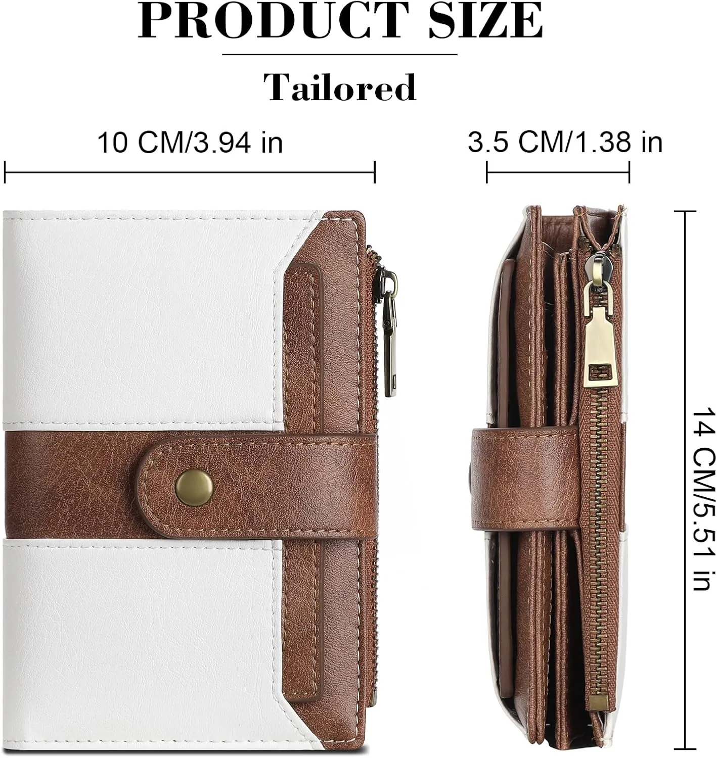 SENDEFN Small Wallets for Women Leather Bifold Compact RFID Blocking with ID Window