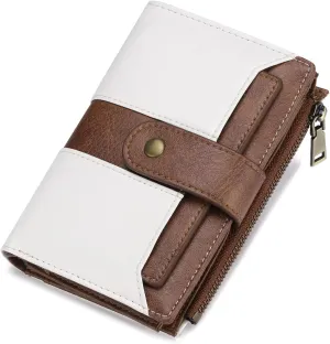 SENDEFN Small Wallets for Women Leather Bifold Compact RFID Blocking with ID Window