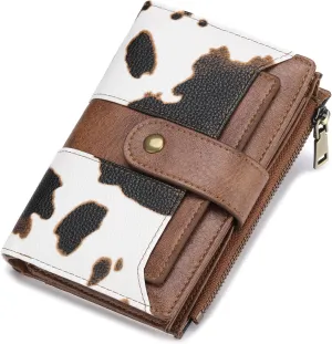 SENDEFN Small Wallets for Women Leather Bifold Compact RFID Blocking with ID Window