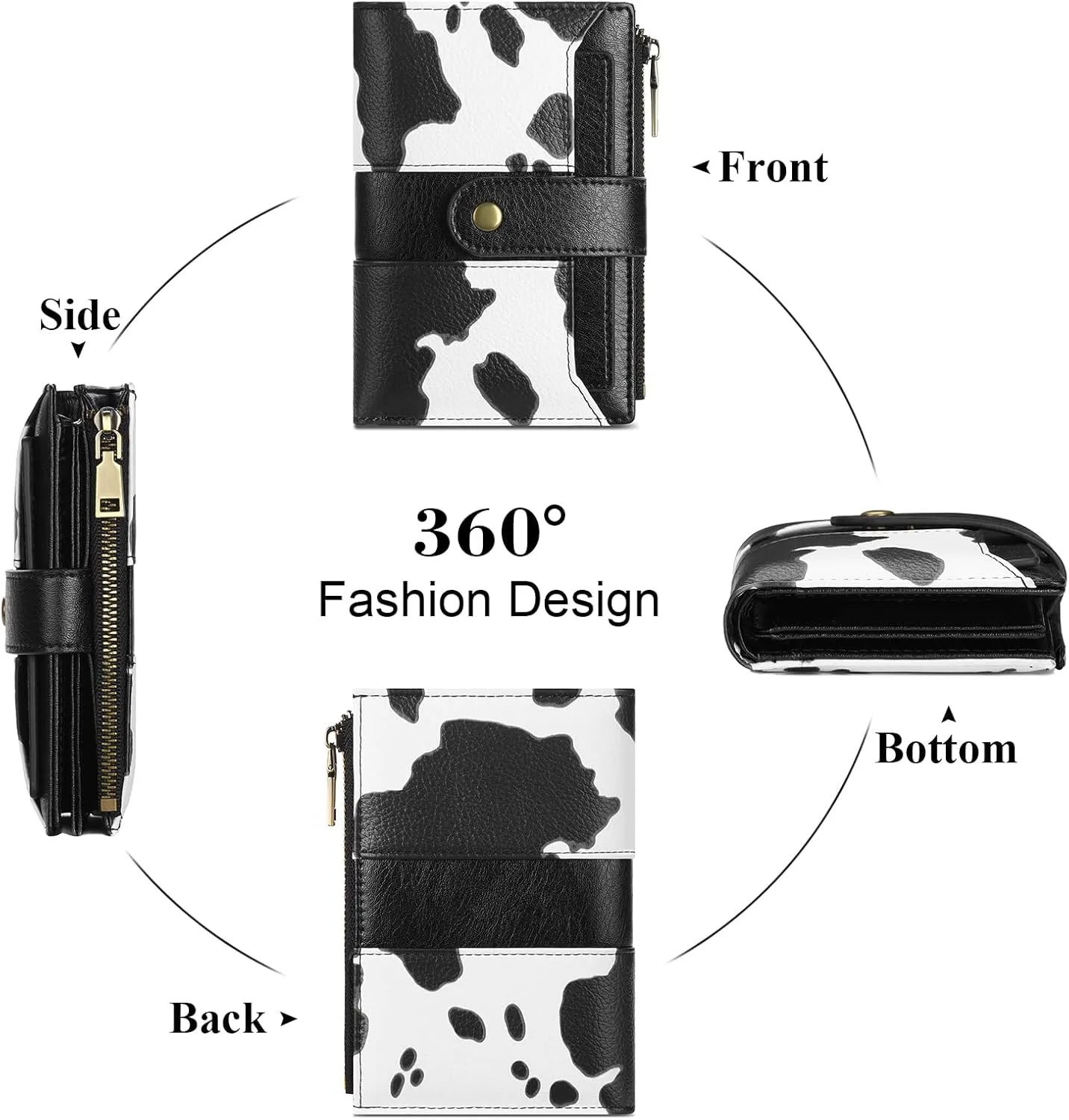 SENDEFN Small Wallets for Women Leather Bifold Compact RFID Blocking with ID Window