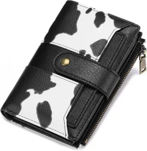 SENDEFN Small Wallets for Women Leather Bifold Compact RFID Blocking with ID Window