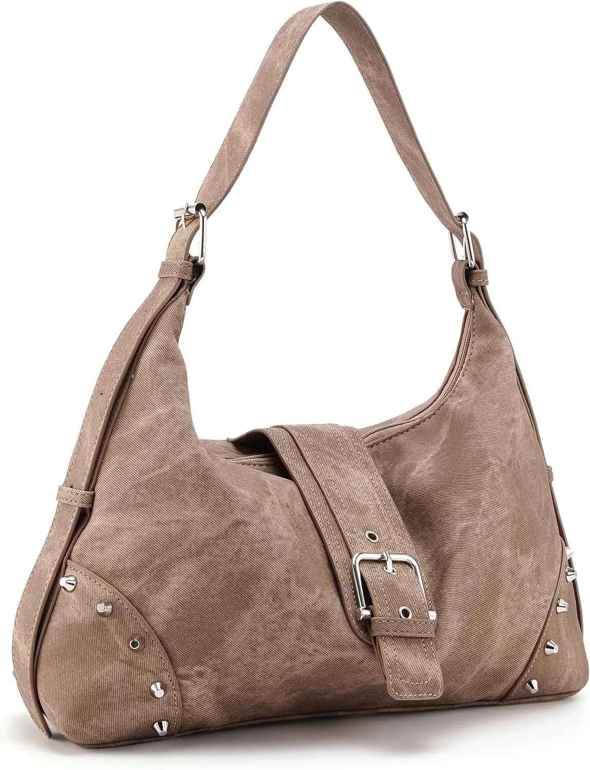 Shoulder Bags for Women PU Leather Tote Bags for Women Suede Purse Slouchy Handbag Trendy