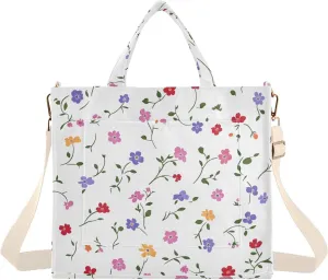 Simple Wildflower Corduroy Tote Bag for Women Hobo Crossbody Bag Purse Stylish Shoulder Handbag Messenger Bags, S