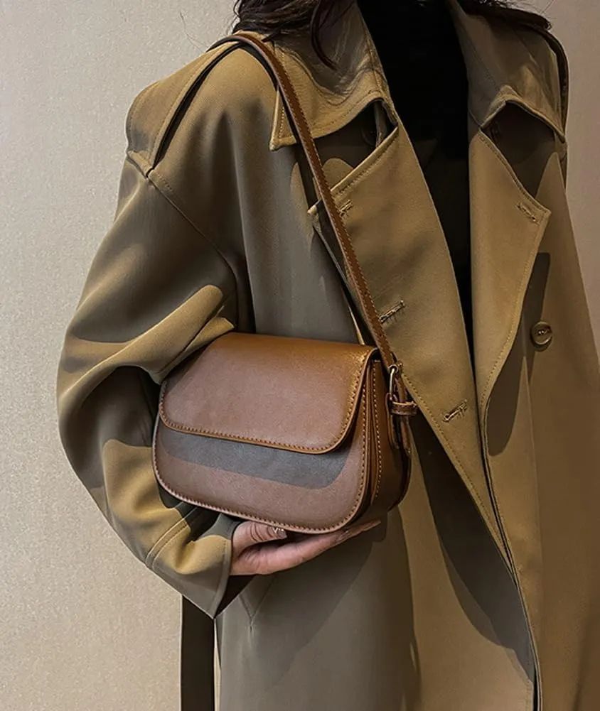 Small Crossbody Bags for Women Trendy Vegan Leather Purses Vintage Shoulder Handbag with Adjustable Strap