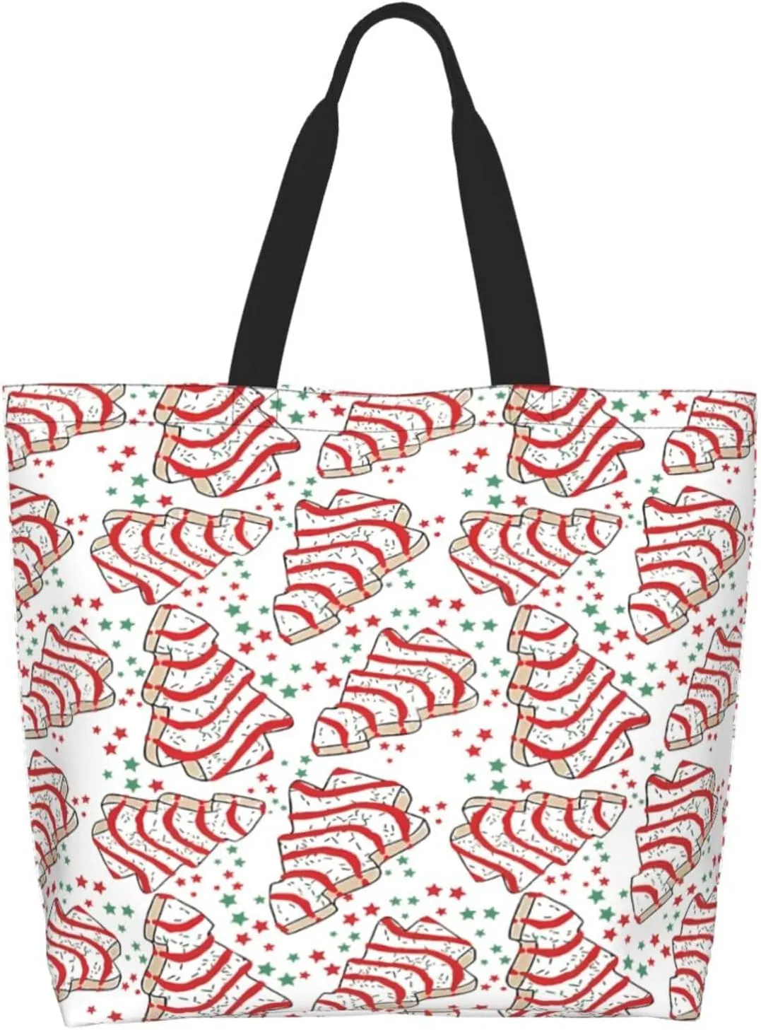 Snowflakes Christmas Gingerbread Man Women's Tote Bag Large Capacity Single Shoulder Bags Handbag for Shopping Work