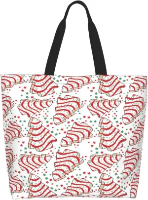 Snowflakes Christmas Gingerbread Man Women's Tote Bag Large Capacity Single Shoulder Bags Handbag for Shopping Work
