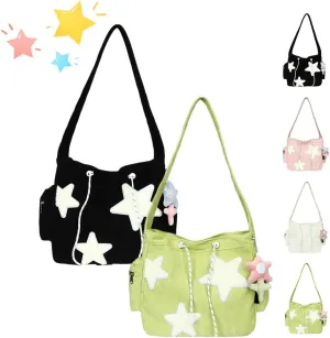 Solarix Crossbody Bag, Solarix Bag, Y2k Star Tote Hobo Bag, Large Capacity Corduroy, Fashionable Versatile Commuting Cute Bag