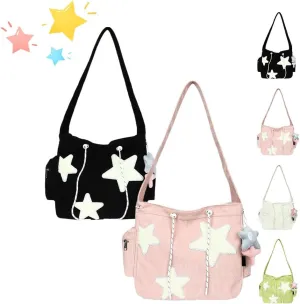 Solarix Crossbody Bag, Solarix Bag, Y2k Star Tote Hobo Bag, Large Capacity Corduroy, Fashionable Versatile Commuting Cute Bag