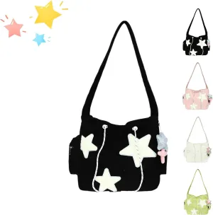 Solarix Crossbody Bag, Solarix Bag, Y2k Star Tote Hobo Bag, Large Capacity Corduroy, Fashionable Versatile Commuting Cute Bag