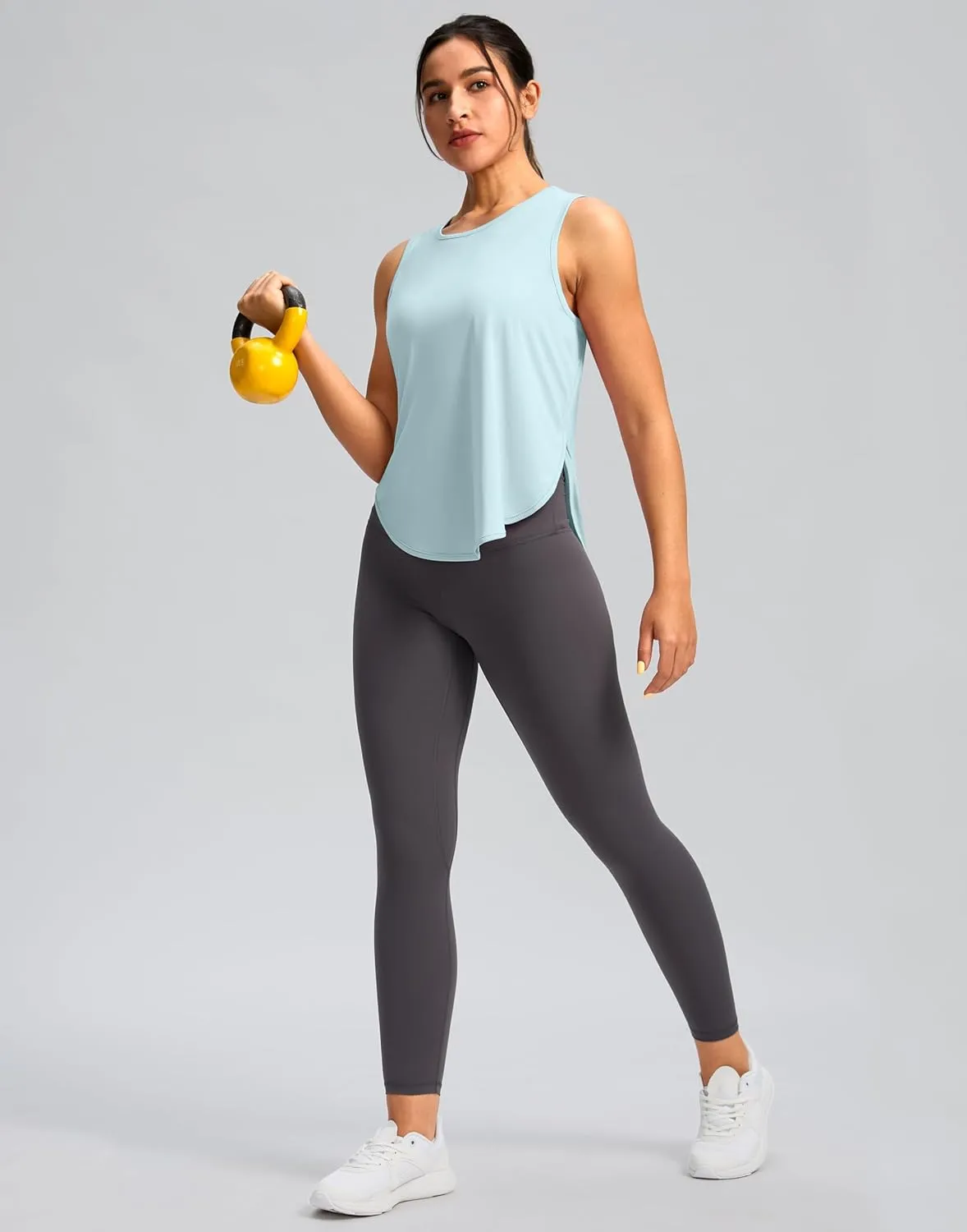 Soothfeel Women's Workout Tank Tops Racerback Sleeveless Running Tennis Shirt Loose Fit Sports Gym Exercise Yoga Athletic Top