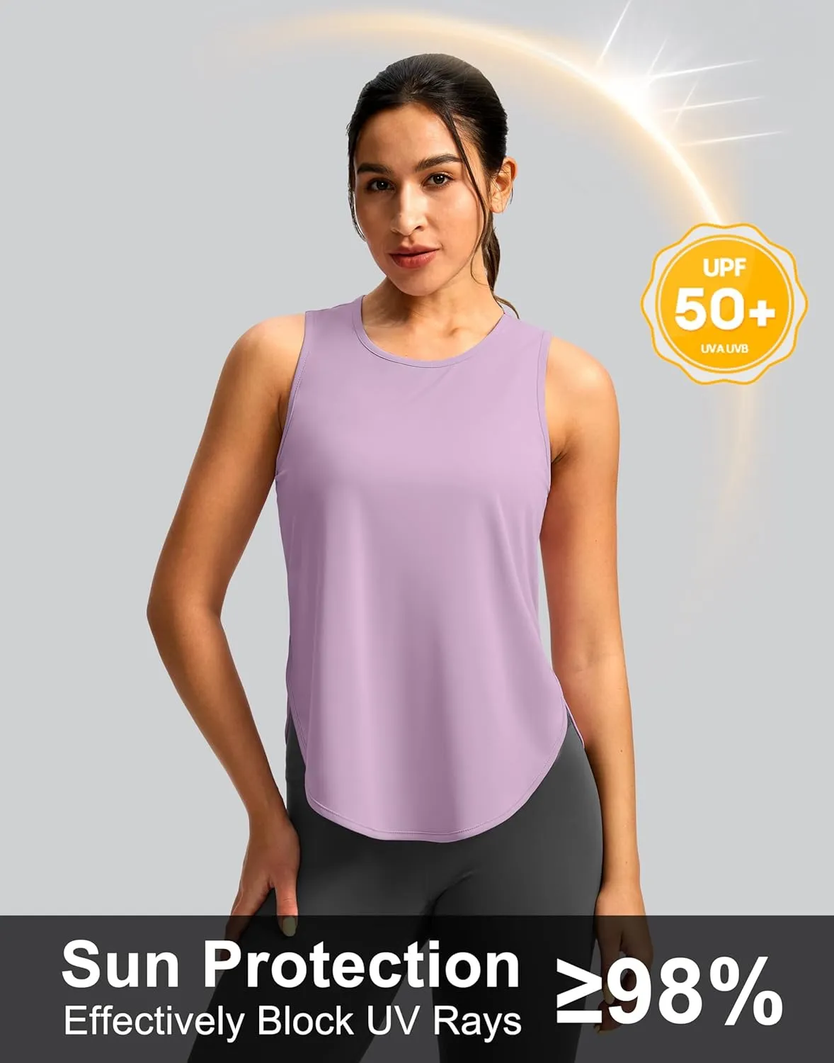 Soothfeel Women's Workout Tank Tops Racerback Sleeveless Running Tennis Shirt Loose Fit Sports Gym Exercise Yoga Athletic Top