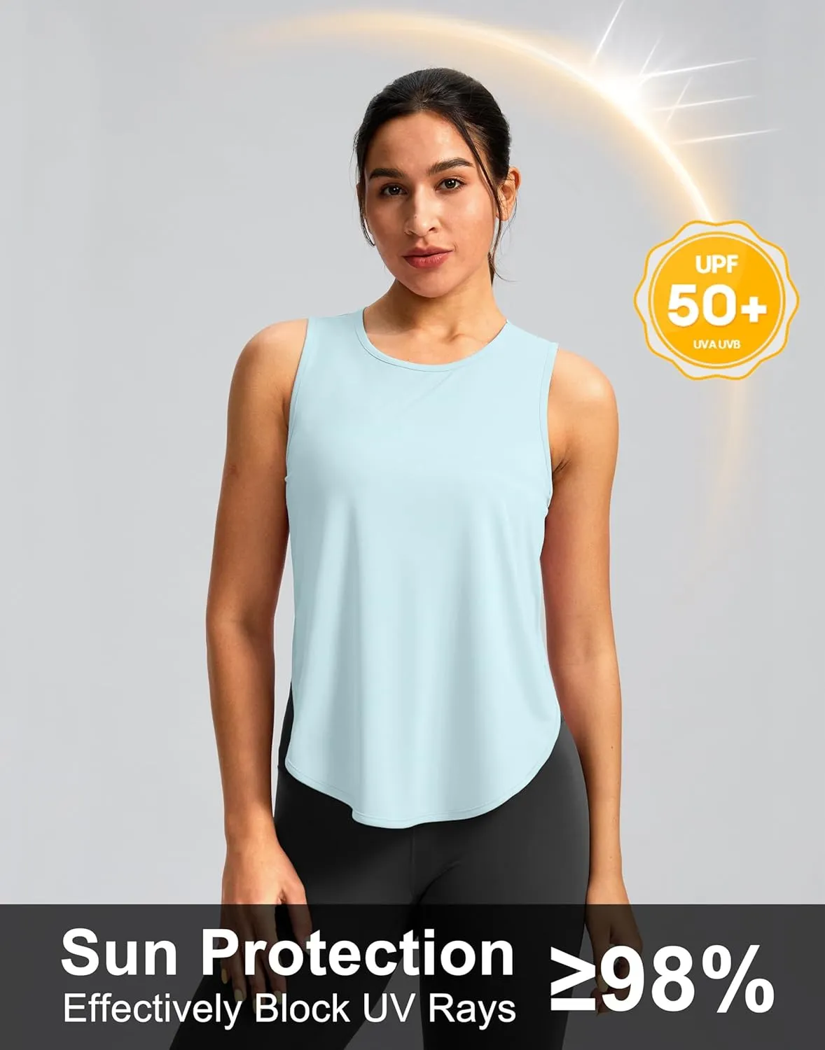 Soothfeel Women's Workout Tank Tops Racerback Sleeveless Running Tennis Shirt Loose Fit Sports Gym Exercise Yoga Athletic Top