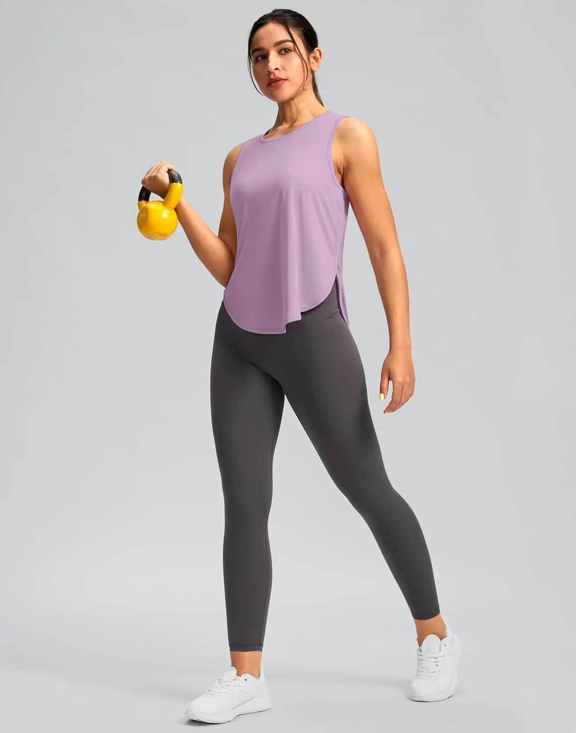 Soothfeel Women's Workout Tank Tops Racerback Sleeveless Running Tennis Shirt Loose Fit Sports Gym Exercise Yoga Athletic Top
