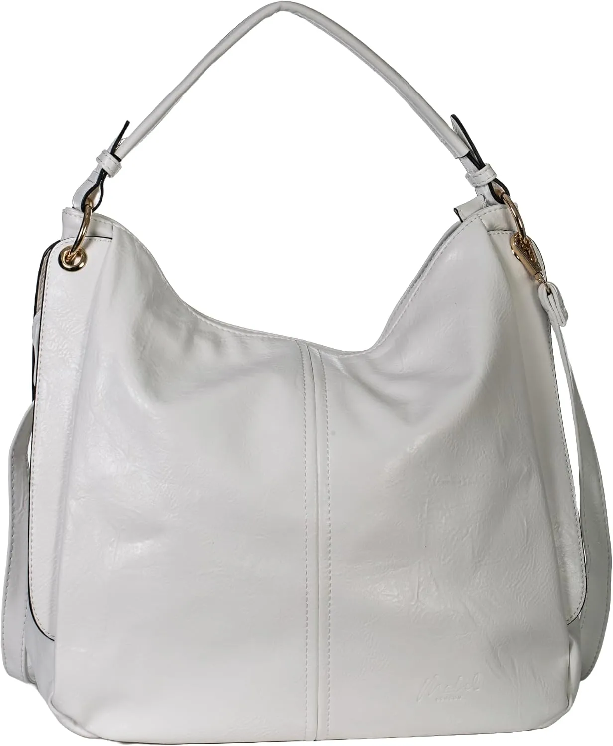 Spacious Vegan Leather Slouch Shoulder Bag for Women  Large Everyday Tote with Compartments & Zip Top  Trinity