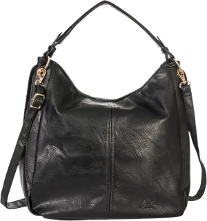 Spacious Vegan Leather Slouch Shoulder Bag for Women  Large Everyday Tote with Compartments & Zip Top  Trinity