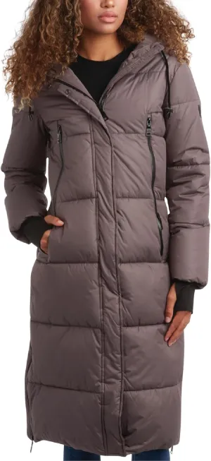 Steve Madden Women's Maxi Puffer Jacket - Heavyweight Insulated Long Winter Coat with Hood and Weatherproof Zippers (S-XL)