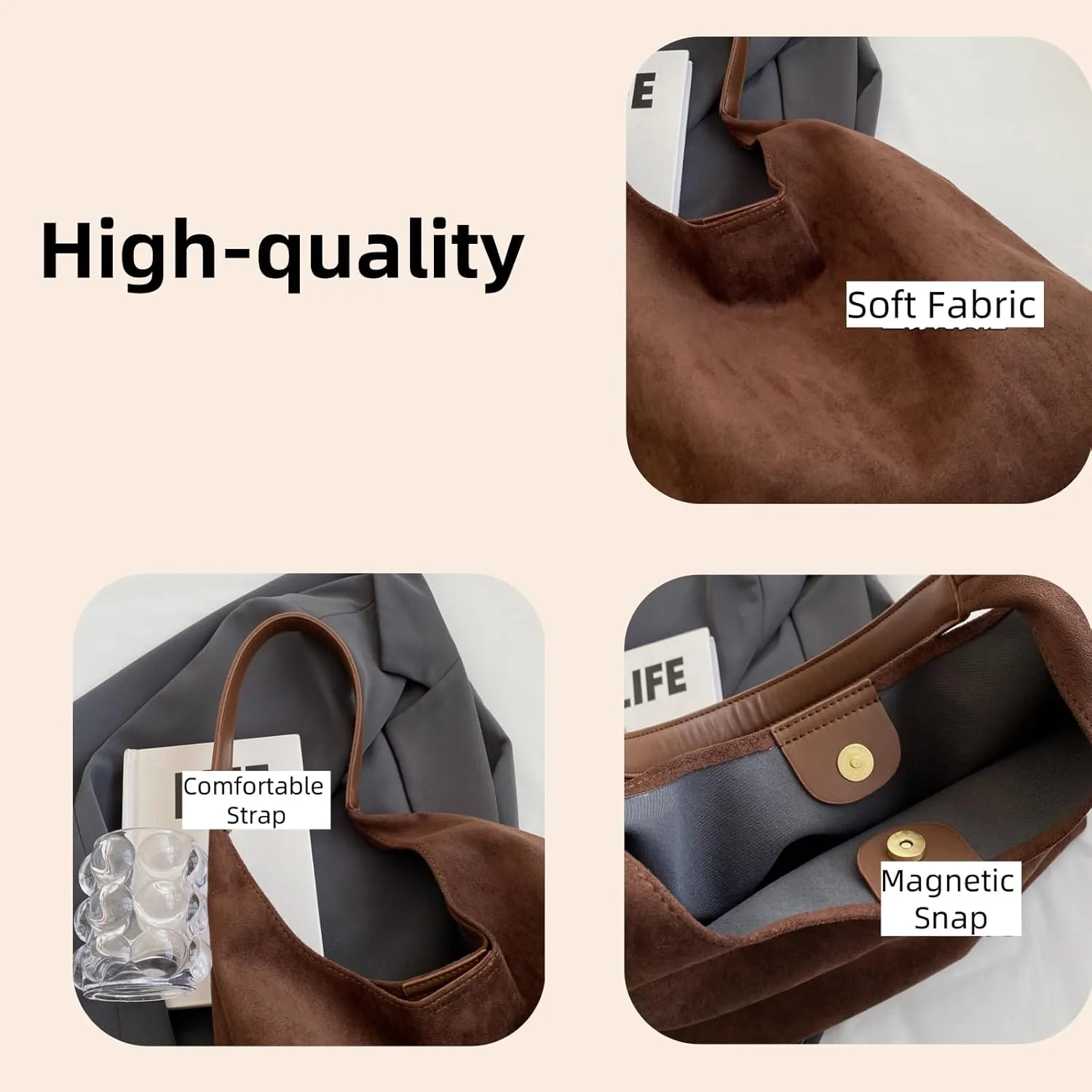 Suede Bags for Women 2024: Slouchy Hobo & Shoulder Bags for Work