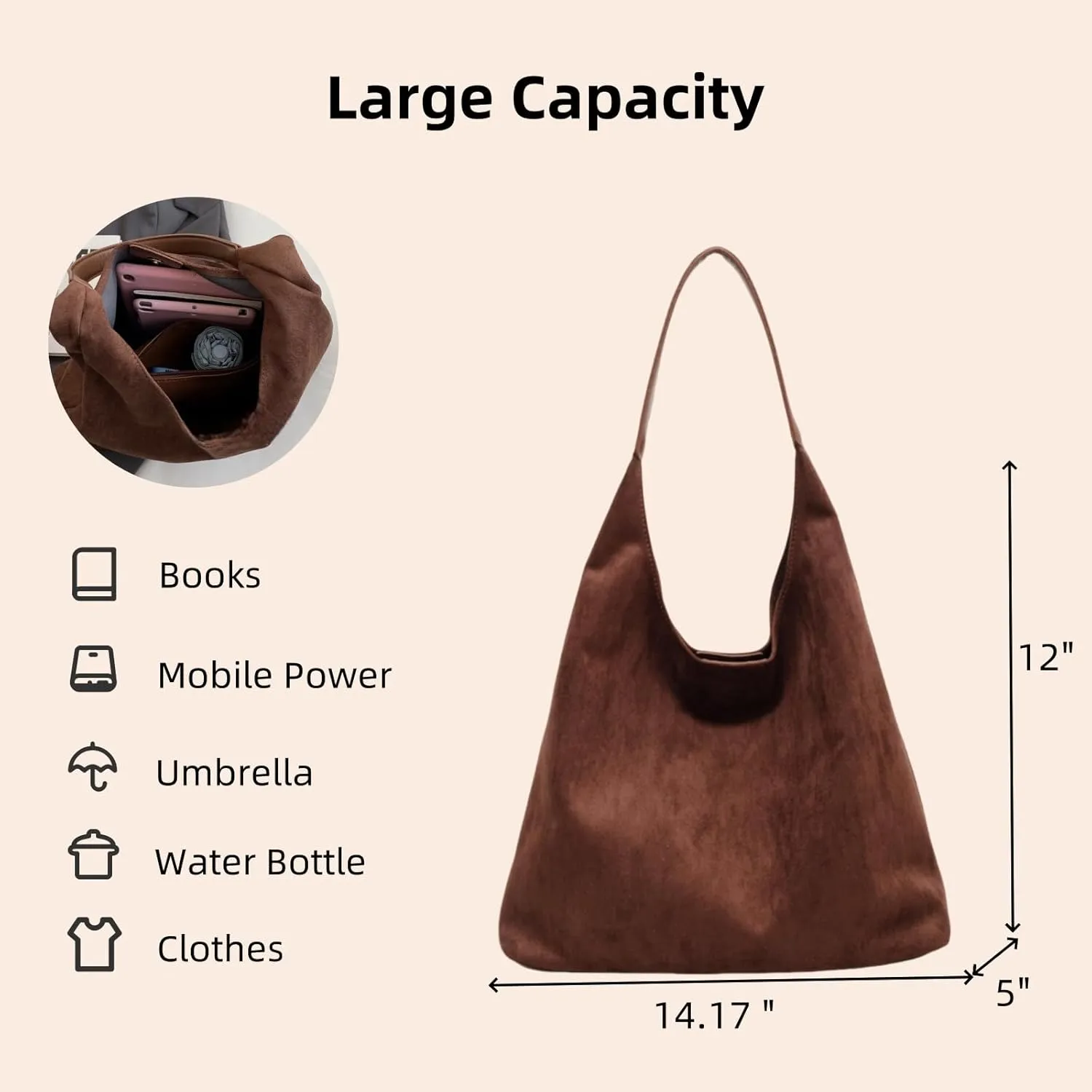Suede Bags for Women 2024: Slouchy Hobo & Shoulder Bags for Work